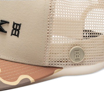 BEX Outrider True Trucker Hat in Bone/Mohave Camo