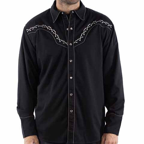 Scully Men's Justice Is Coming Western Snap Shirt in Black