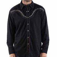 Scully Men's Justice Is Coming Western Snap Shirt in Black