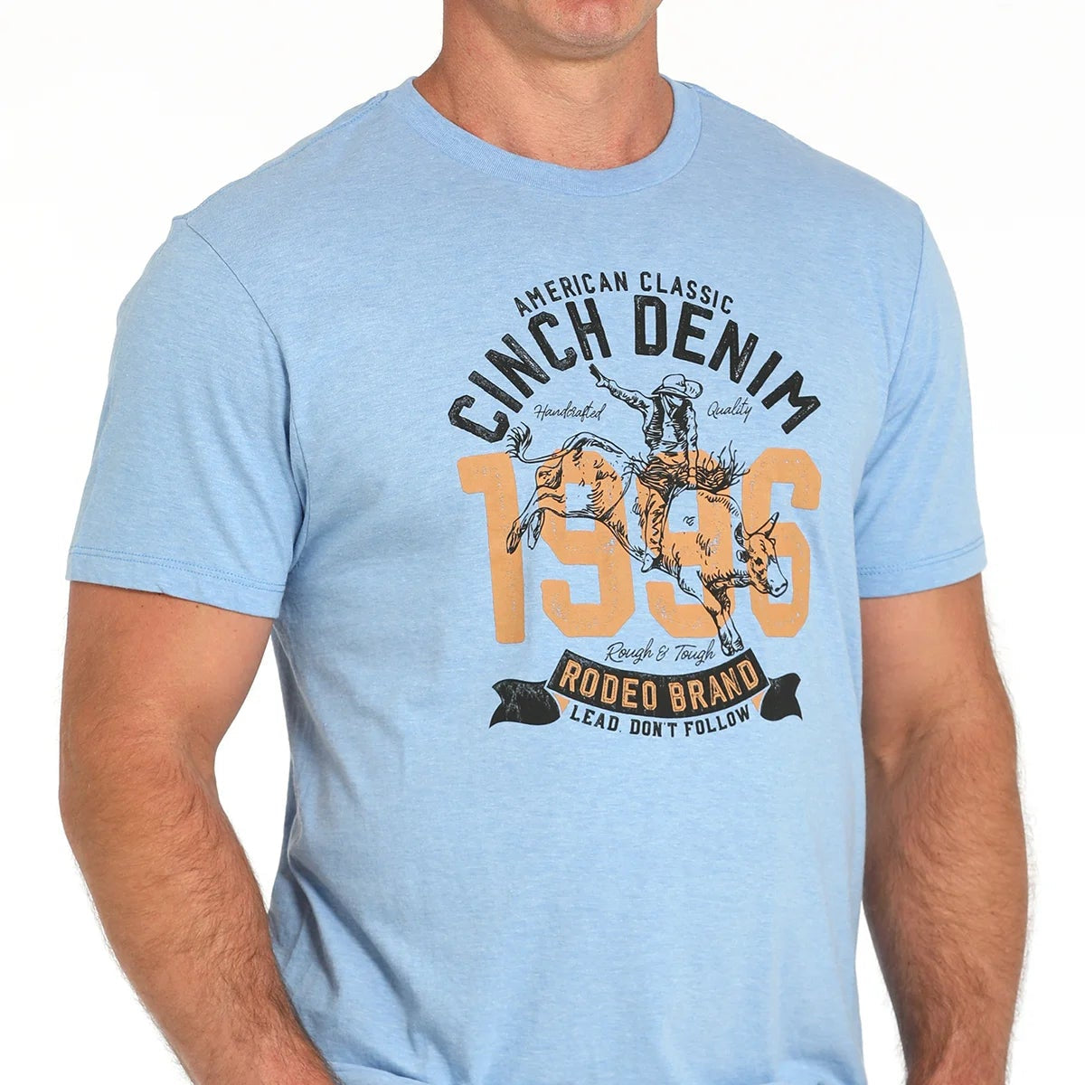 Cinch Men's Rodeo Brand Graphic Logo T-Shirt in Light Blue