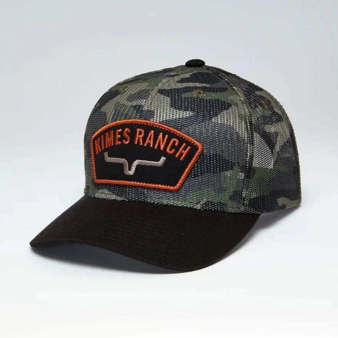 Kimes Ranch Maverick Ball Cap in Camo & Black