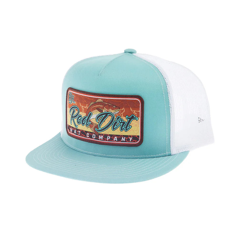 Red Dirt Hat Co. Red Fish Hat in Turquoise/White