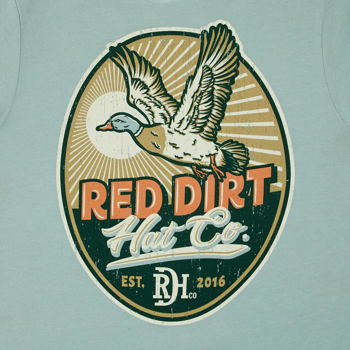 Red Dirt Hat Co. "Big Duck Energy" Graphic T-Shirt in Dusty Blue