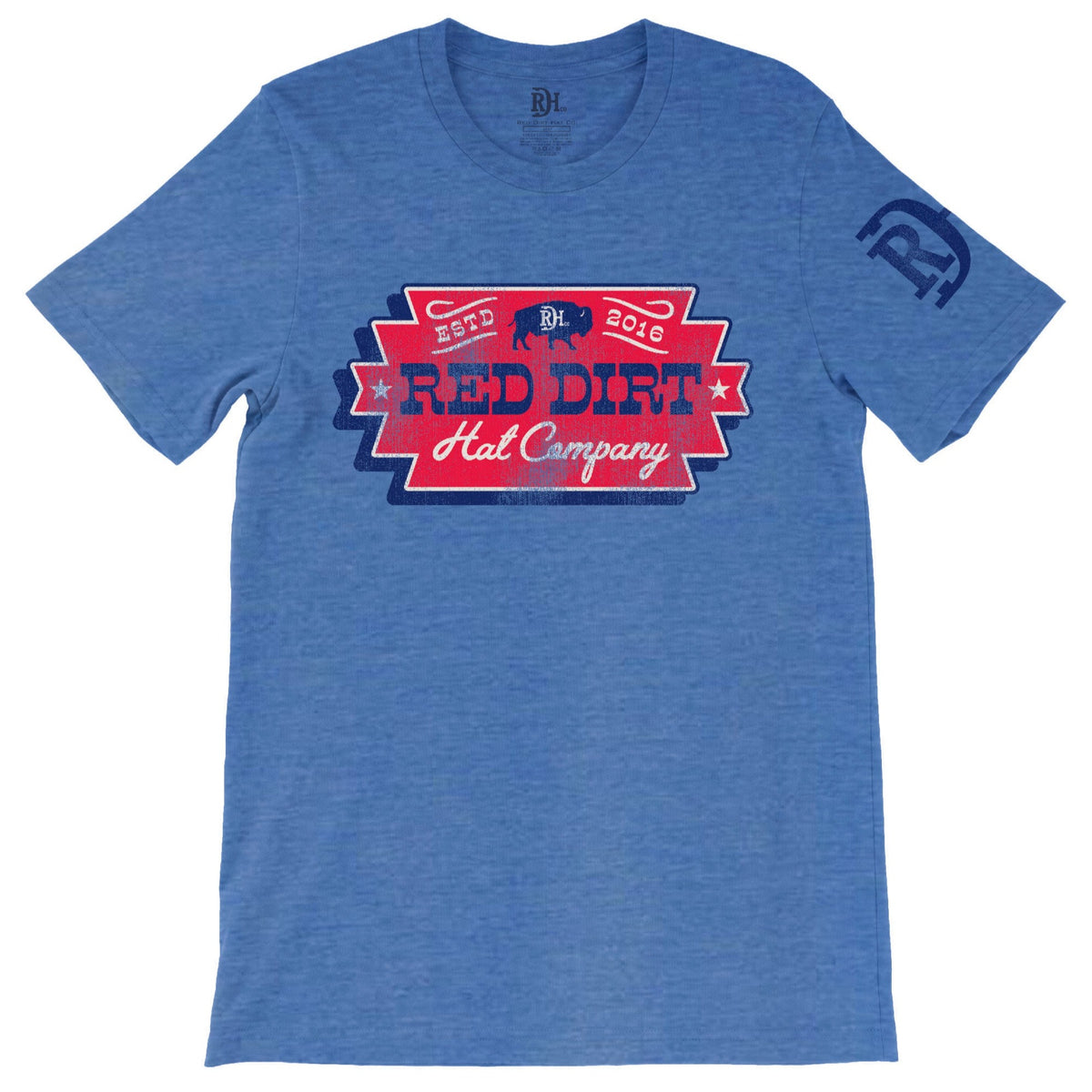 Red Dirt Hat Co. "Triple Square" T-Shirt in Heather Royal