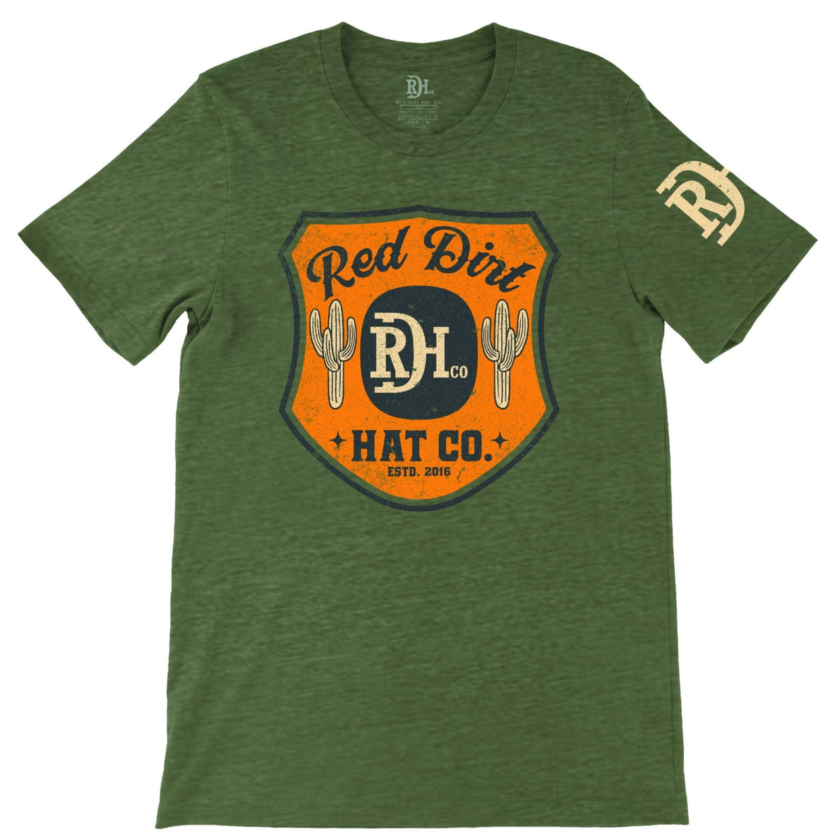 Red Dirt Hat Co. "Buffalo Badge" T-Shirt in Heather Olive