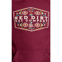 Red Dirt Hat Co. "Cowboy Aztec" Hoodie in Burgundy