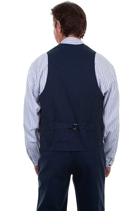 Scully Men's Classic Canvas Vest in Navy