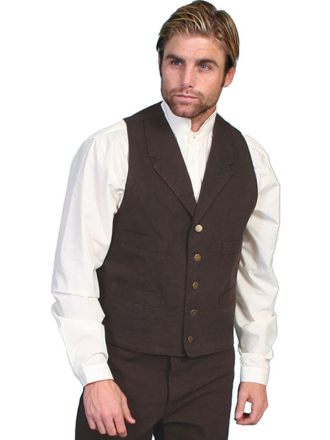 Scully Men's Classic Canvas Vest in Walnut