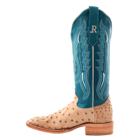 R. Watson Women's Full Quill Ostrich Boot in Sand Bruciato