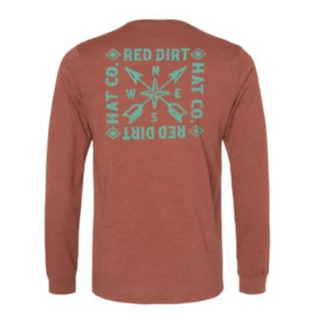 Red Dirt Hat Co. "High Noon" Long Sleeve Graphic T-Shirt in Heather Rust