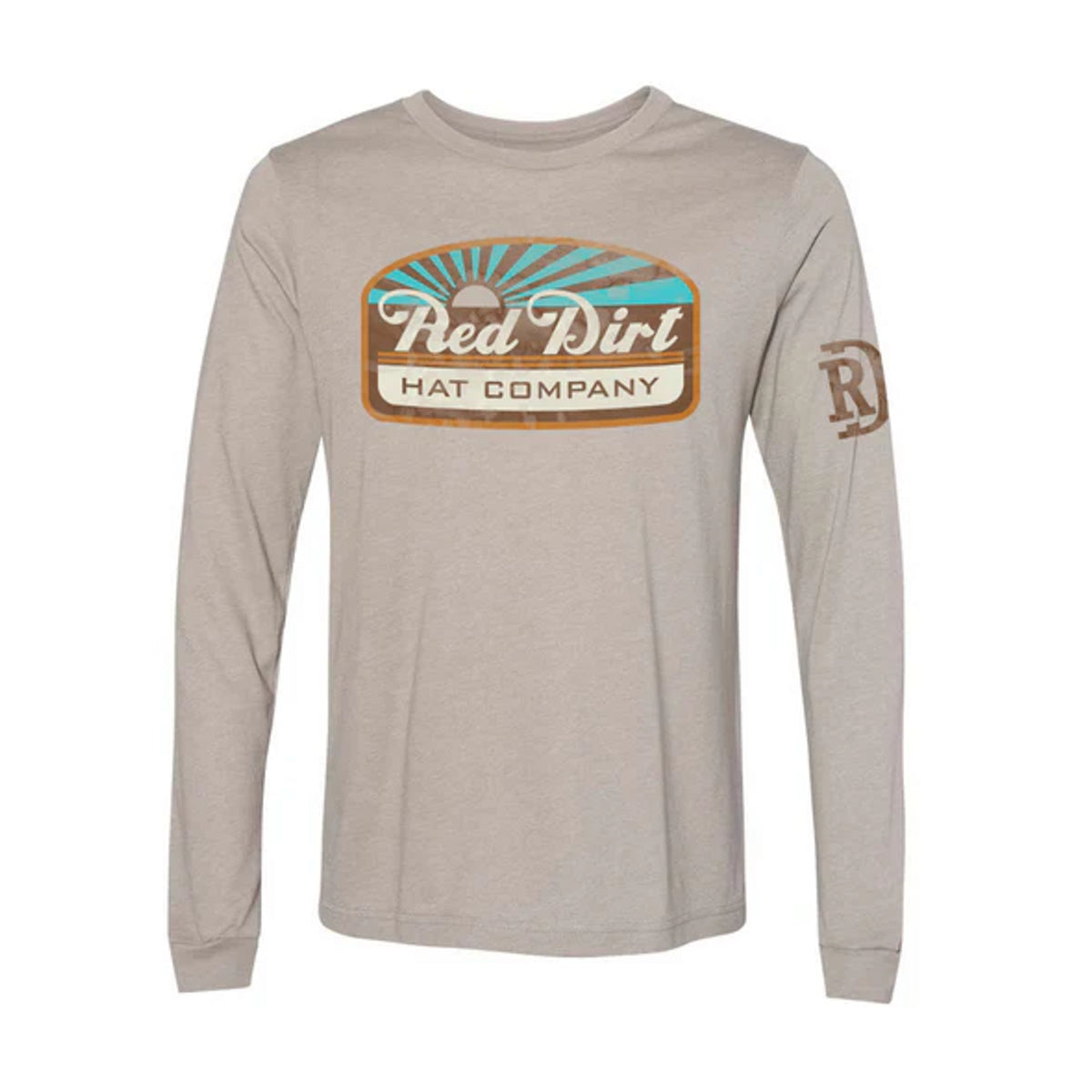 Red Dirt Hat Co. "Blue Skies" Long Sleeve Graphic T-Shirt in Cement