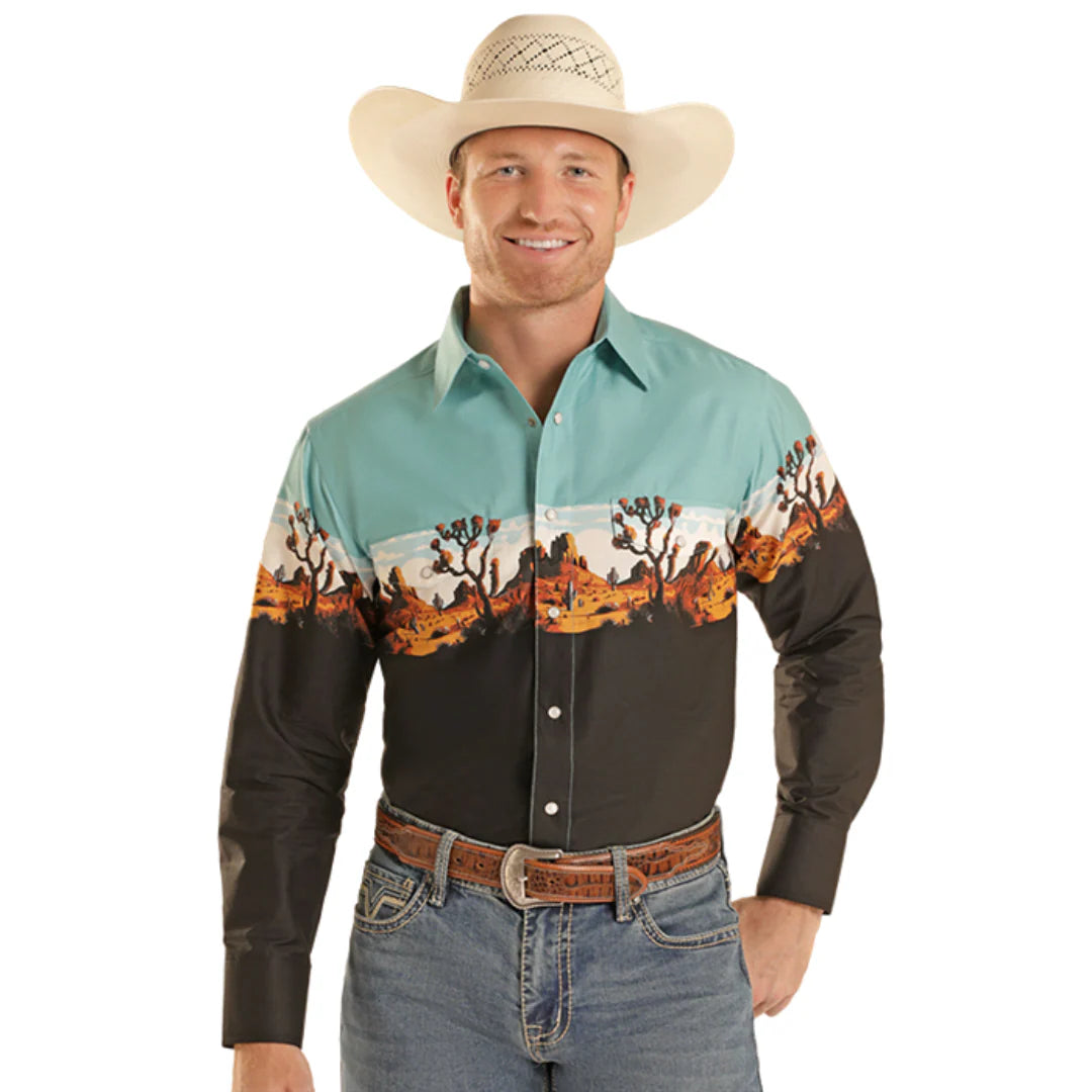 Panhandle Slim Men's L/S Western Snap Shirt in Camel