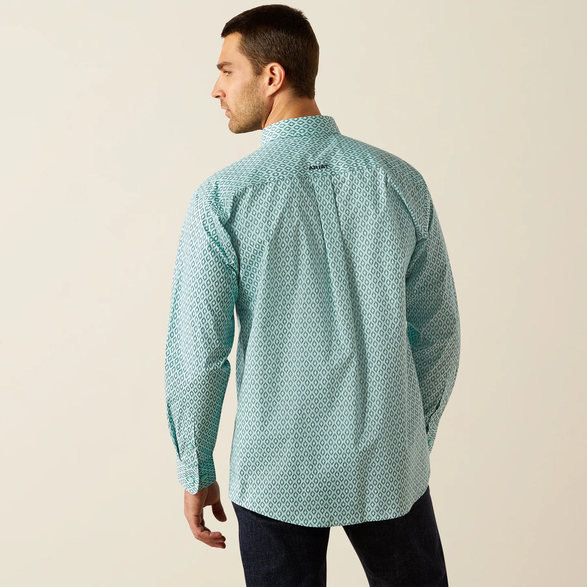 Ariat Men's L/S Canyon Classic Fit Western Button Down Shirt in Mint (Available in Tall Sizes)