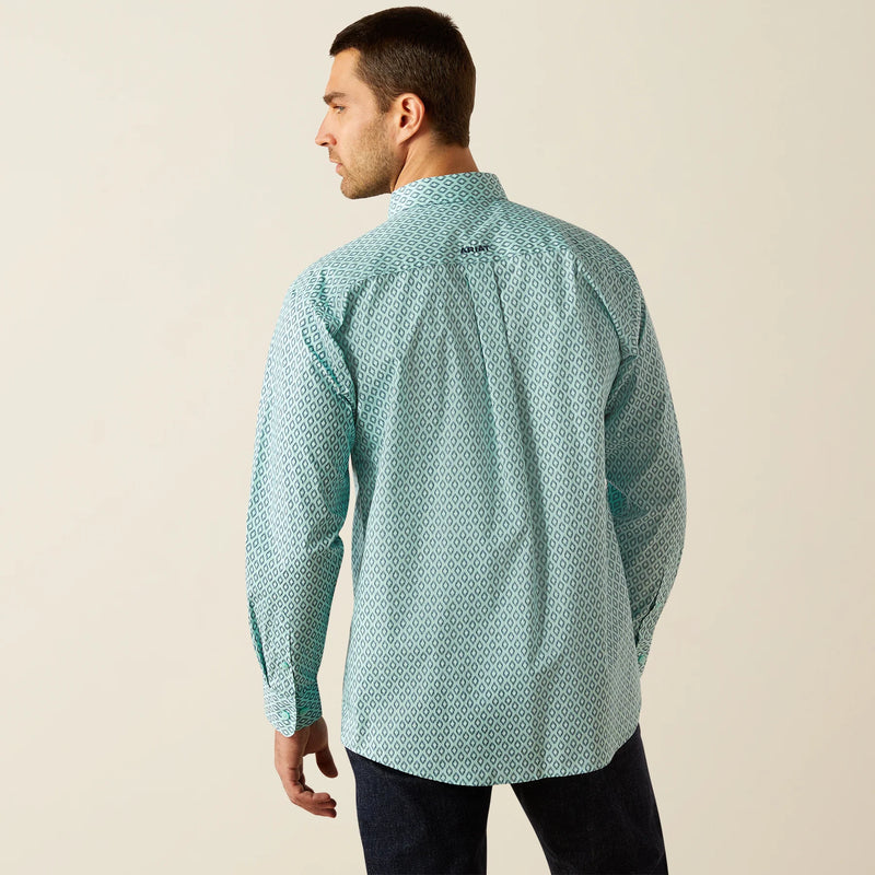 Ariat Men's L/S Canyon Classic Fit Western Button Down Shirt in Mint (Available in Tall Sizes)
