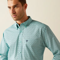 Ariat Men's L/S Canyon Classic Fit Western Button Down Shirt in Mint (Available in Tall Sizes)