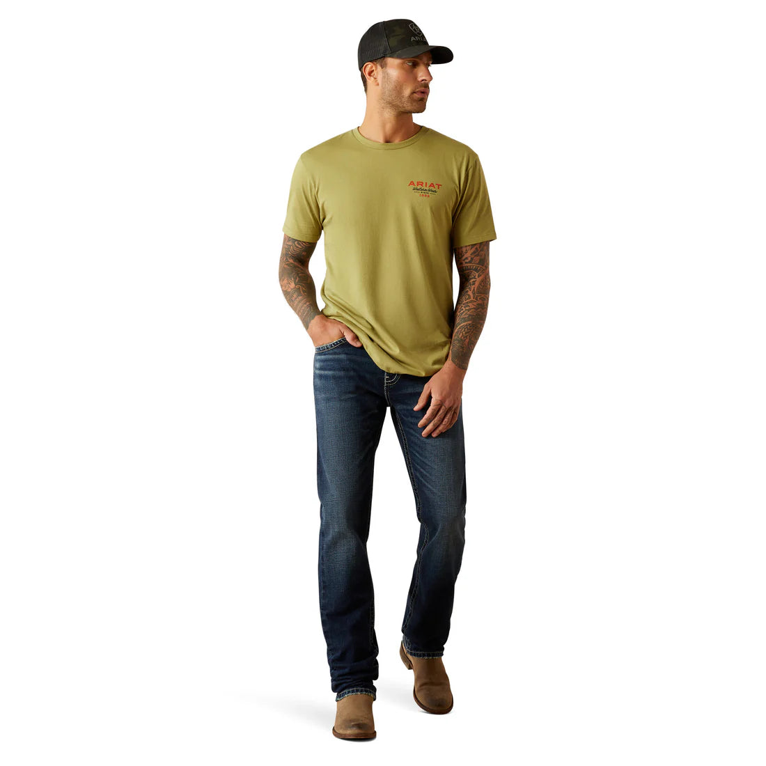 Ariat Men's Full Circle Logo Graphic T-Shirt in Tent Green