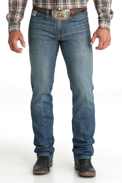 Cinch Men's Silver Label Slim Fit Straight Leg Jean in Medium Wash