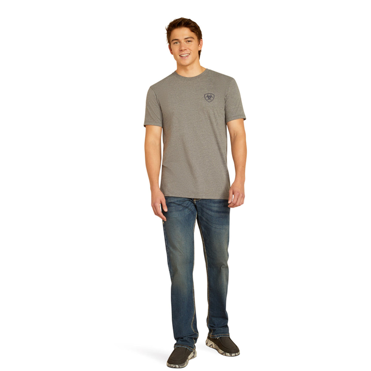 Ariat Men's Southwestern Longhorn Graphic T-Shirt in Graphite Heather