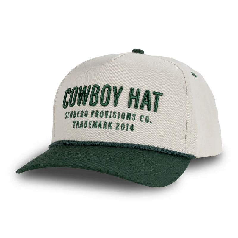 Sendero Provisions Co. "Cowboy Hat" Snapback Hat in Cream & Green