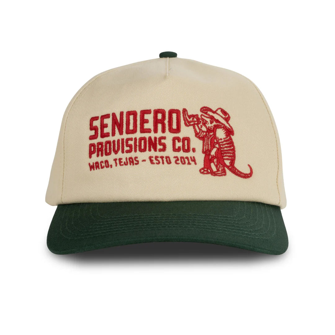 Sendero Provisions Co. Armadillo Snapback Hat in Cream & Green