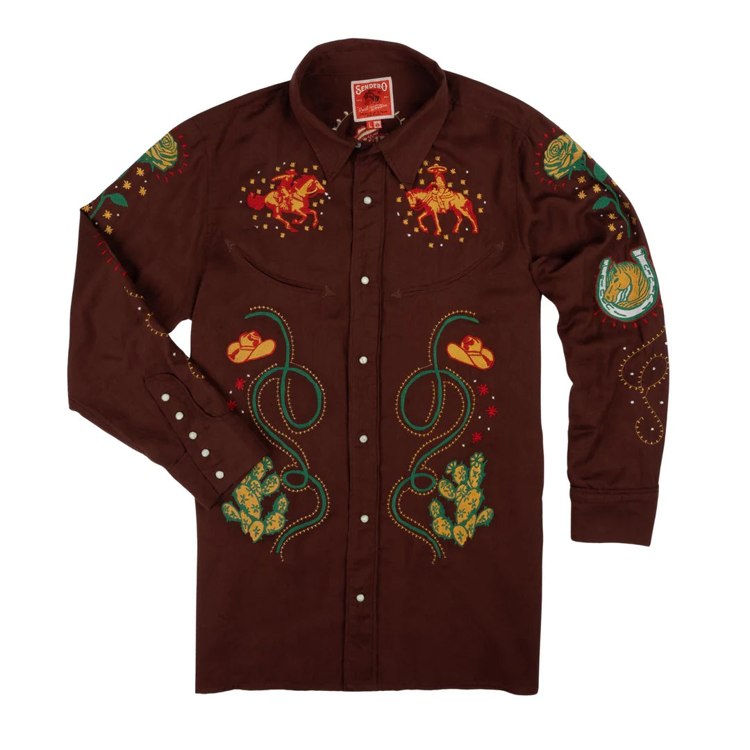 Sendero Provisions Co. Men's L/S Show Pony Embroidered Pearl Snap