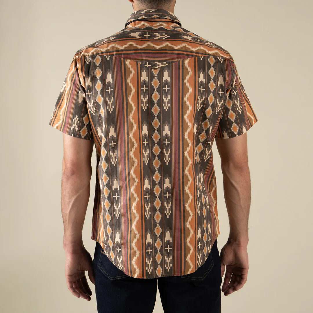 Sendero Provisions Co. Men's S/S The Wyatt Pearl Snap Serape Shirt in Tempe Stripe
