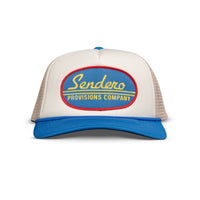 Sendero Provisions Co. "Country Store" Snapback Hat in Cream & Blue