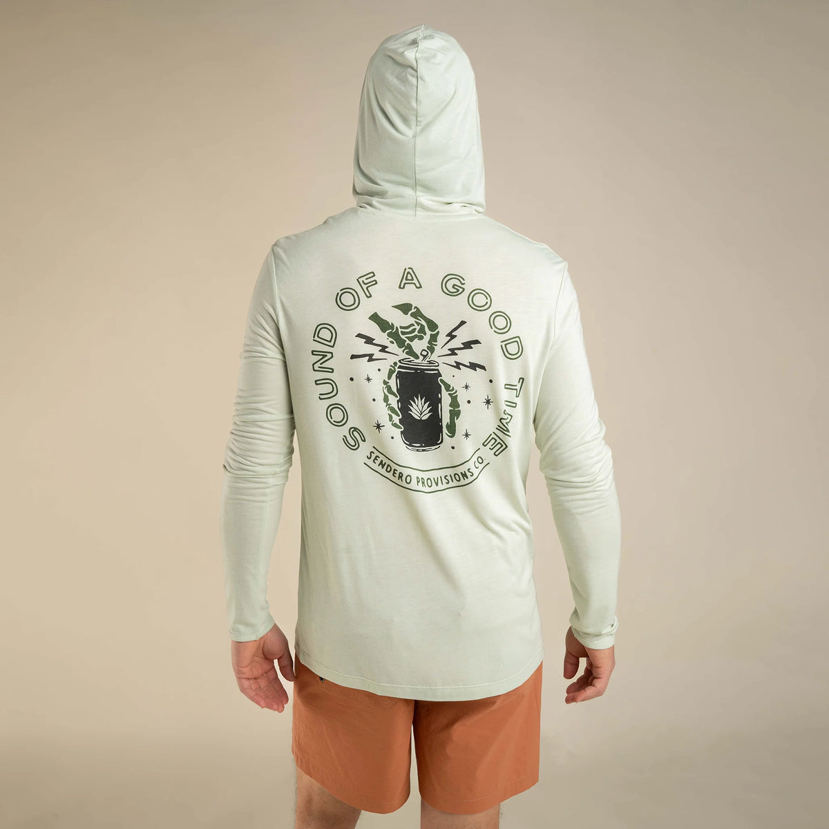 Sendero Provisions Co. Men's "A Good Time" Yucatan Bamboo Hoodie in Flats Green