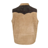 STS Ranchwear Men's Oliver Suede Leather Vest in Camel and Chocolate