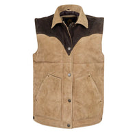 STS Ranchwear Women's Oliver Suede Leather Vest in Camel and Chocolate