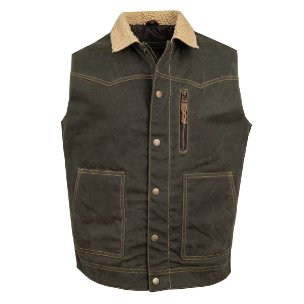 STS Ranchwear Men's Owen Canvas Vest in Olive