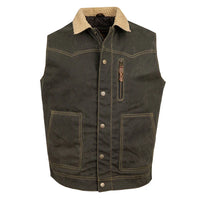 STS Ranchwear Men's Owen Canvas Vest in Olive