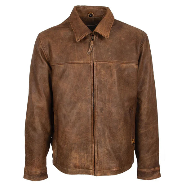 STS Ranchwear Men's Rifleman Leather Jacket in Chestnut