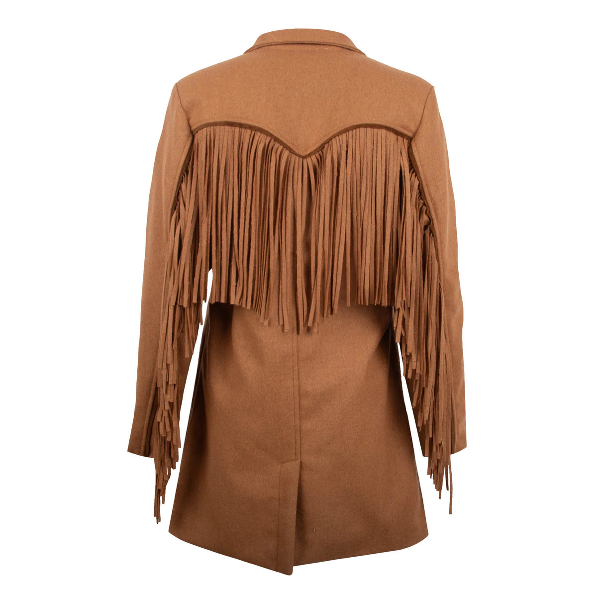 STS Ranchwear Women's Hattie Wool Fringe Coat in Chestnut