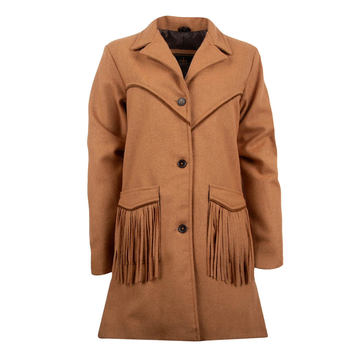 STS Ranchwear Women's Hattie Wool Fringe Coat in Chestnut