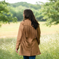 STS Ranchwear Women's Hattie Wool Fringe Coat in Chestnut