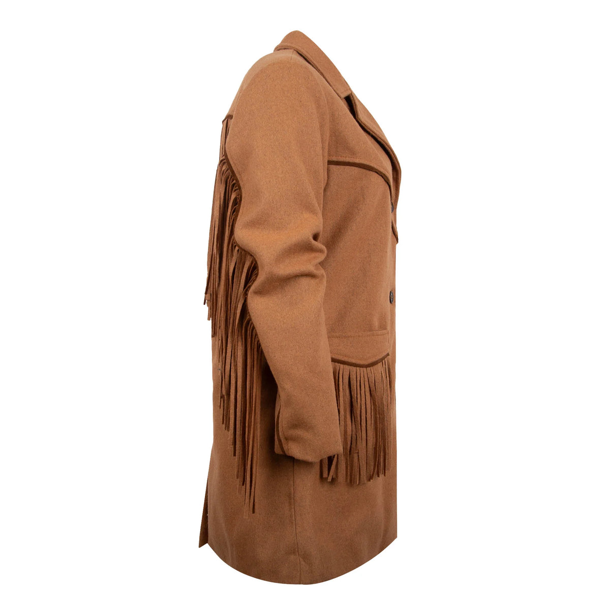 STS Ranchwear Women's Hattie Wool Fringe Coat in Chestnut