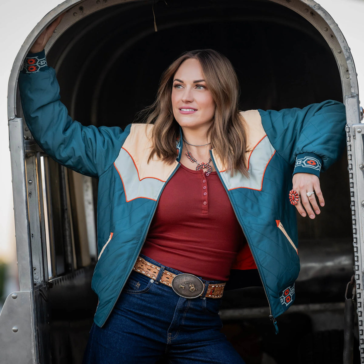 STS Ranchwear Women's Salinas Bomber Jacket in Teal