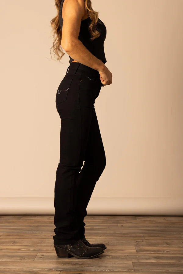 Kimes Ranch Women's Sarah High Rise Slim Boot Cut Jean in Black