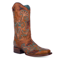 Corral Women's Studded & Embroidered Sand Brown Western Boots