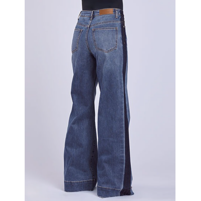 Tin Haul Women's High Rise Wide Leg Front Seam Jeans in Claire