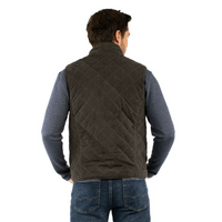 Scully Men's Quilted Leather Reversible Vest in Charcoal