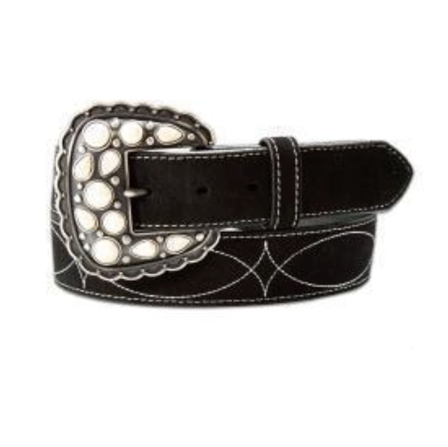 Angel Ranch Women's Roughout Boot Stitch Black Belt