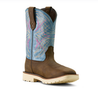 Ariat Women's Activator Waterproof Wide Square Toe Work Boot in Brown