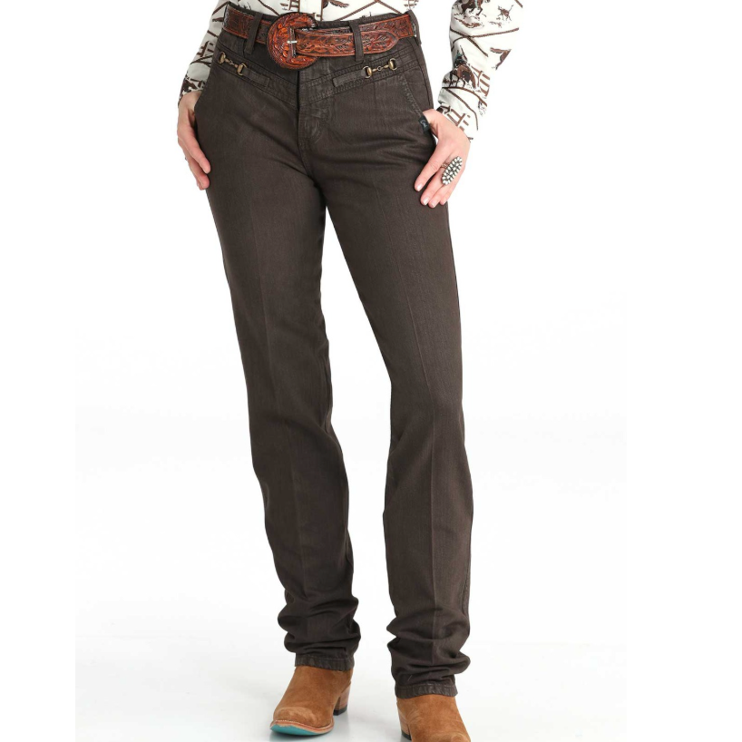 Cruel Women's Quinn High Rise Straight Leg Bareback Jean in Brown
