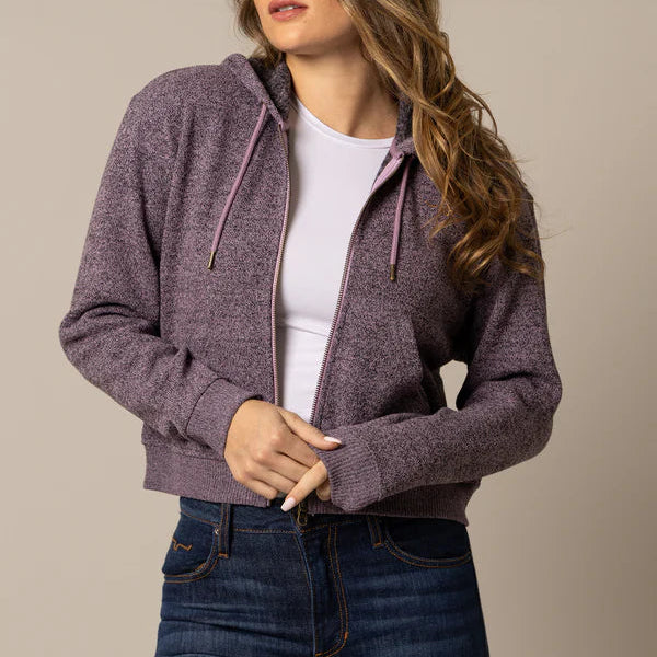 Kimes Ranch Women's Shelly Zip Up Cropped Hoodie in Lilac
