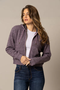 Kimes Ranch Women's Shelly Zip Up Cropped Hoodie in Lilac
