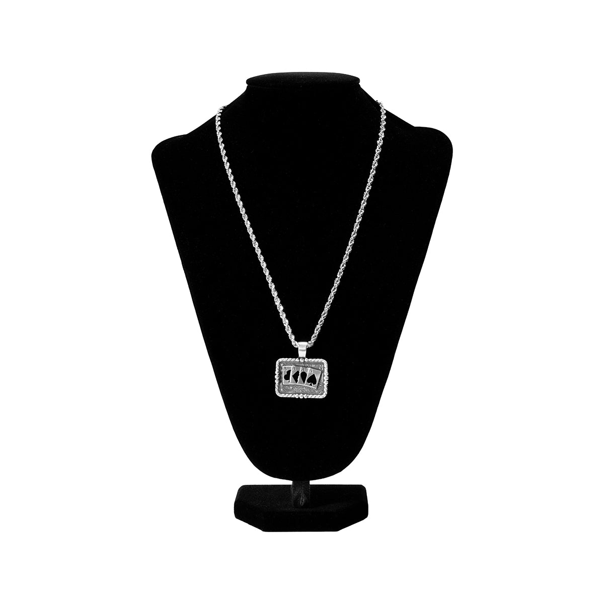 Silver Strike Men's 24" Aces Necklace