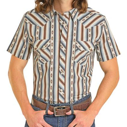 Rock & Roll Denim Men's S/S Dale Brisby Collection Serape Stripe Snap Shirt