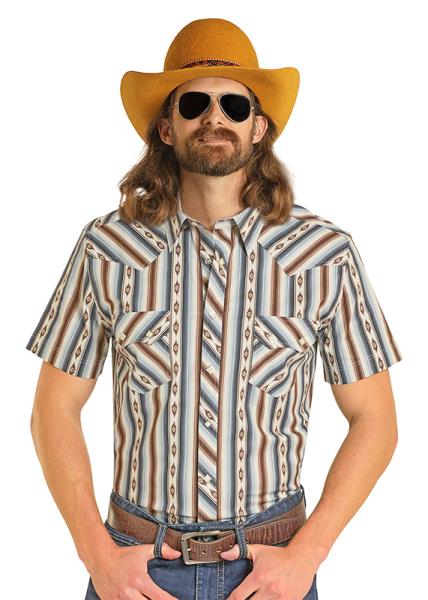 Rock & Roll Denim Men's S/S Dale Brisby Collection Serape Stripe Snap Shirt